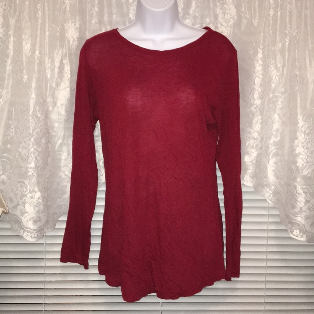 Liz Lange Burgundy Maternity Long Sleeve Shirt